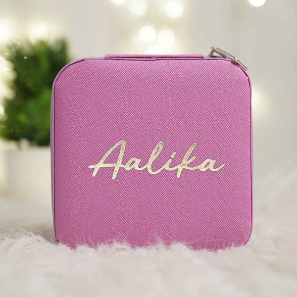 Personalized Organizer Jewellery Box for Women - Purple